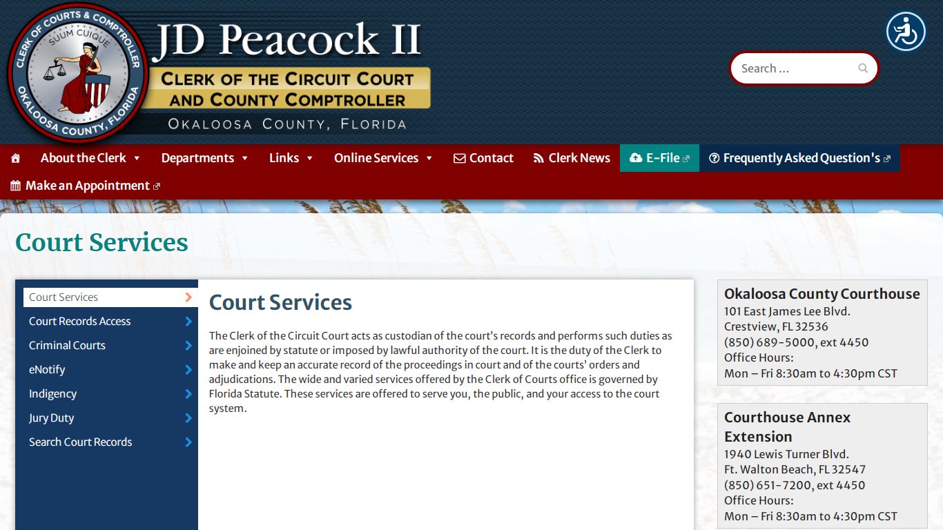 Court Services – Okaloosa Clerk of the Circuit Court & County Comptroller