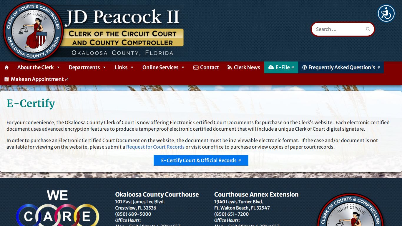 E-Certify – Okaloosa Clerk of the Circuit Court & County Comptroller